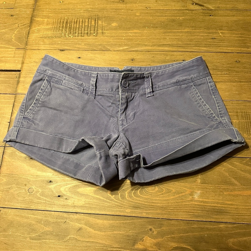 ! American Eagle Blue Favorite Shorts Y2K 2000s Preppy Low Rise Summer Women 0